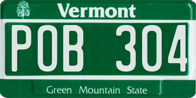 VT license plate POB304