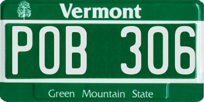 VT license plate POB306