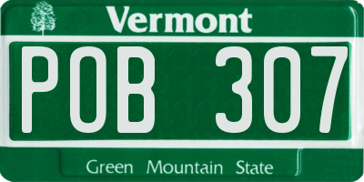 VT license plate POB307