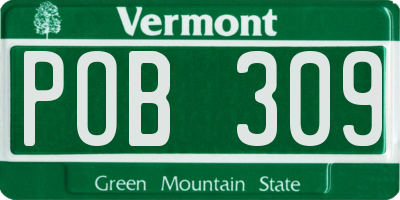 VT license plate POB309