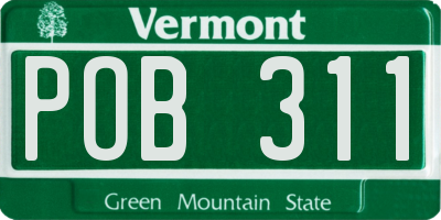 VT license plate POB311