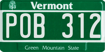 VT license plate POB312