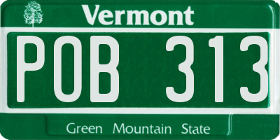 VT license plate POB313