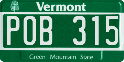 VT license plate POB315