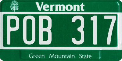 VT license plate POB317