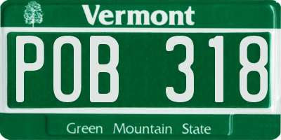 VT license plate POB318