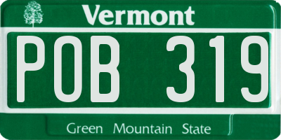 VT license plate POB319