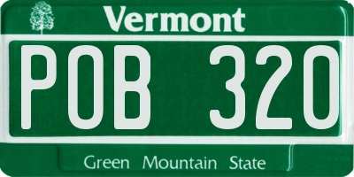 VT license plate POB320