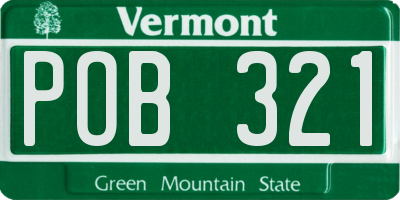 VT license plate POB321