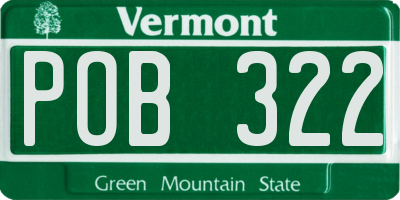 VT license plate POB322
