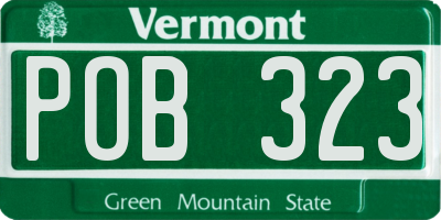 VT license plate POB323
