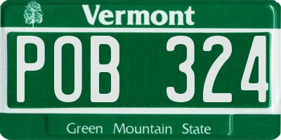 VT license plate POB324