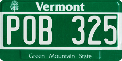 VT license plate POB325