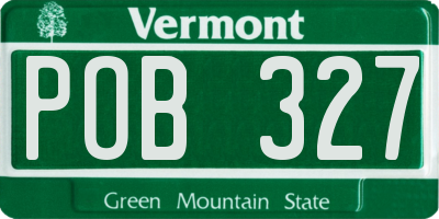 VT license plate POB327
