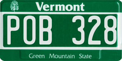 VT license plate POB328
