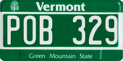 VT license plate POB329