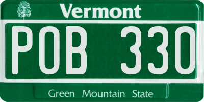 VT license plate POB330