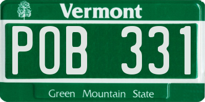 VT license plate POB331