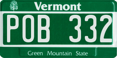 VT license plate POB332
