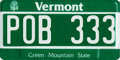 VT license plate POB333