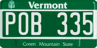 VT license plate POB335