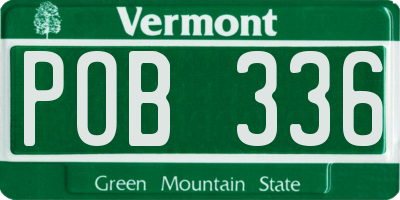 VT license plate POB336