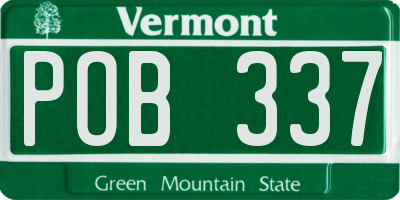 VT license plate POB337