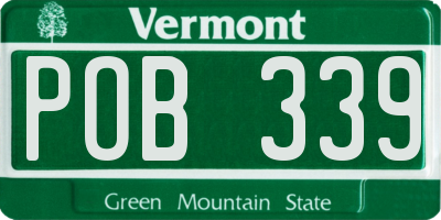VT license plate POB339