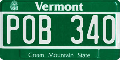 VT license plate POB340