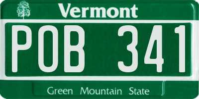 VT license plate POB341