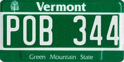 VT license plate POB344