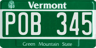 VT license plate POB345