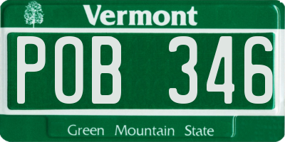VT license plate POB346