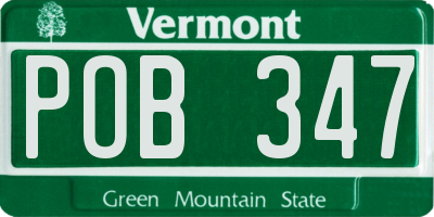 VT license plate POB347