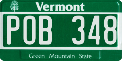 VT license plate POB348
