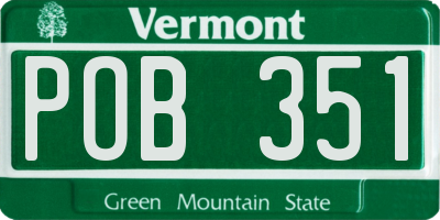 VT license plate POB351
