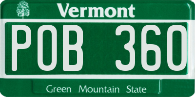 VT license plate POB360