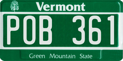 VT license plate POB361