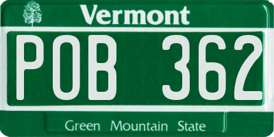 VT license plate POB362