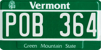 VT license plate POB364