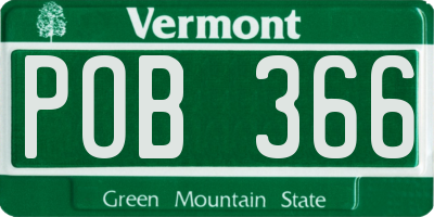 VT license plate POB366