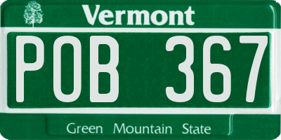 VT license plate POB367