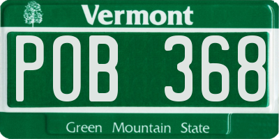 VT license plate POB368