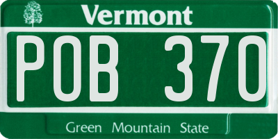 VT license plate POB370