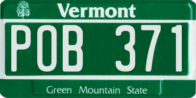 VT license plate POB371