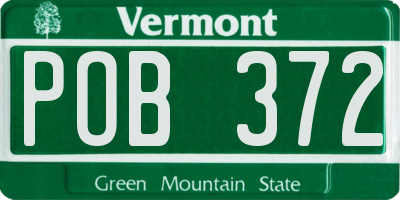 VT license plate POB372