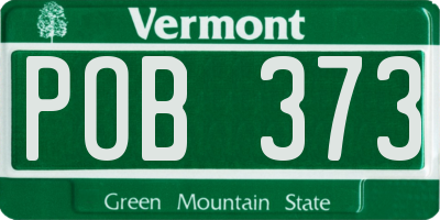 VT license plate POB373