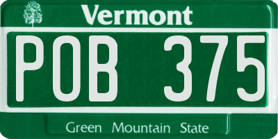 VT license plate POB375