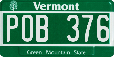 VT license plate POB376
