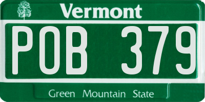 VT license plate POB379